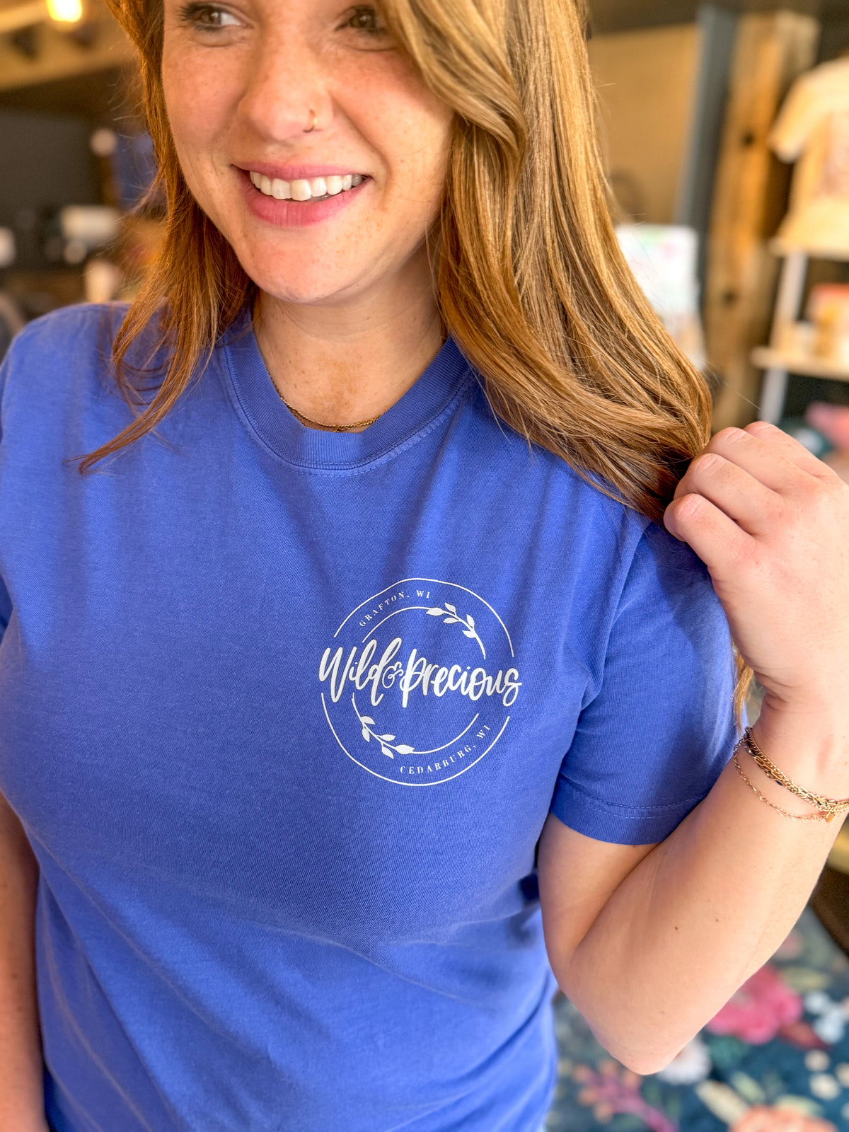 Wild & Precious Logo Graphic Tee - Blue