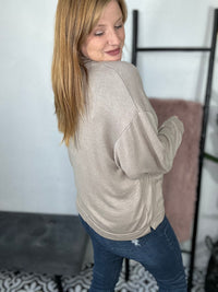 Mocha Pockets Long Sleeve Top