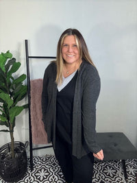 Heathered Charcoal Cardigan