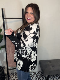 Black & White Floral Tunic Top - NC