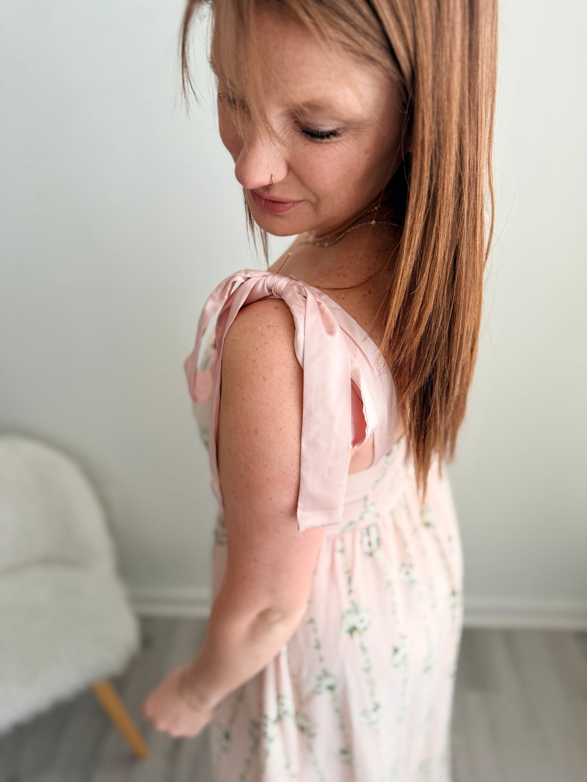 Striped Floral Tie Dress