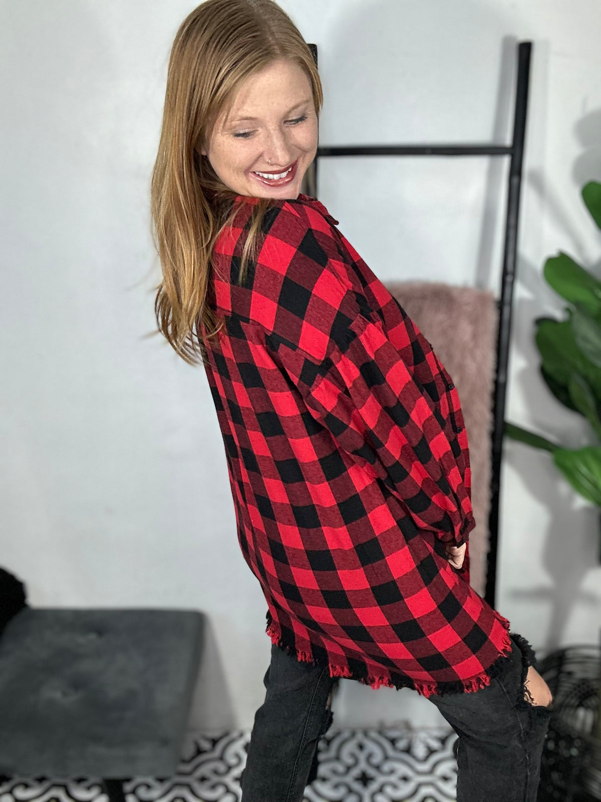 Red Buffalo Check Button Up