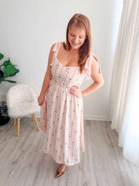 Striped Floral Tie Dress