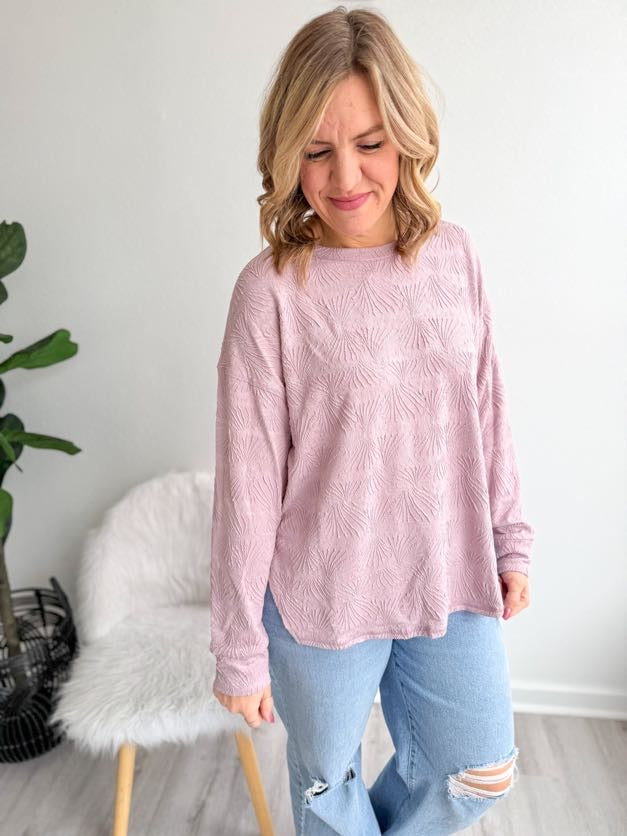 Dusty Mauve Textured Top