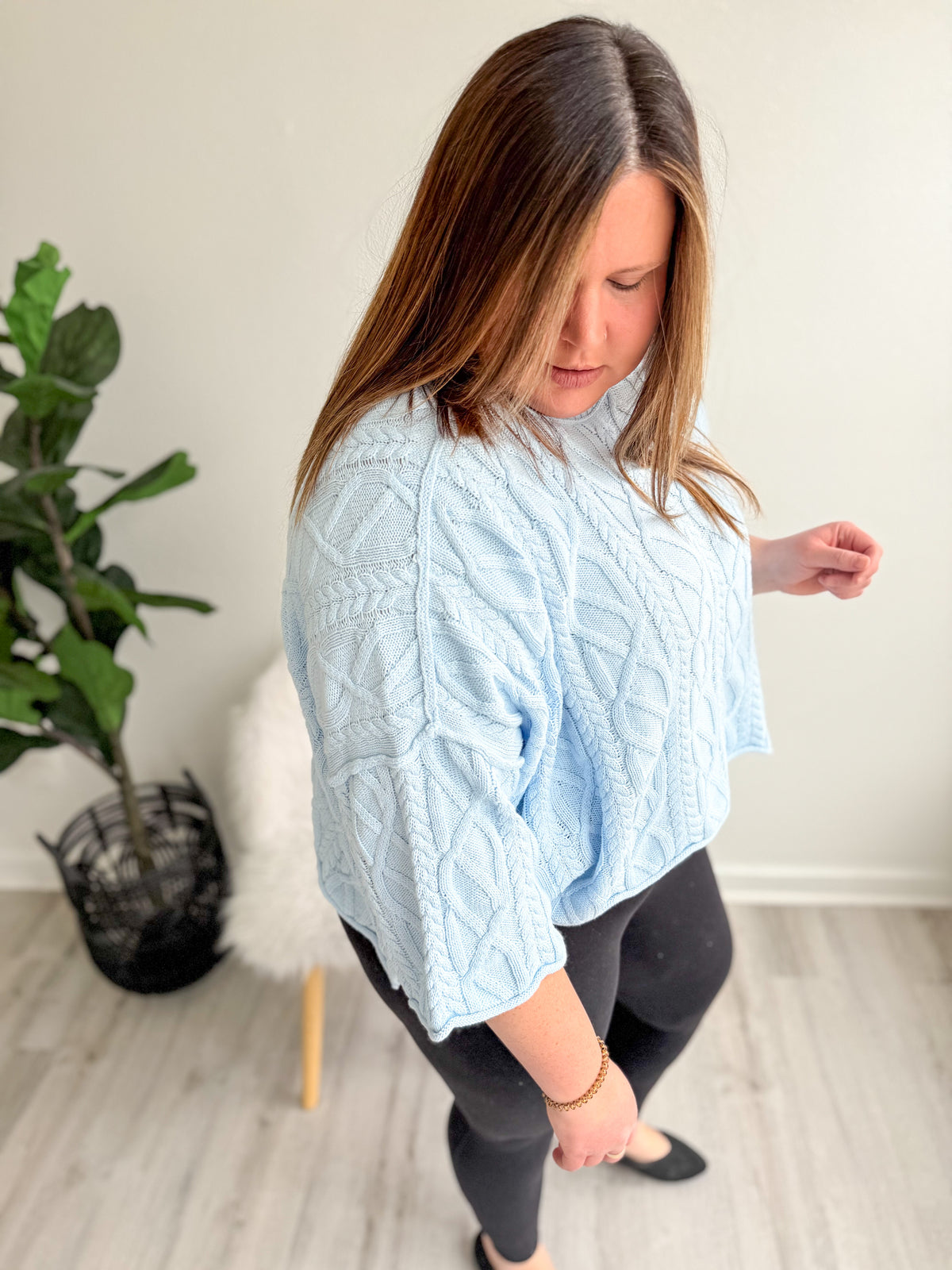 Robin Cable Knit Drape Sweater