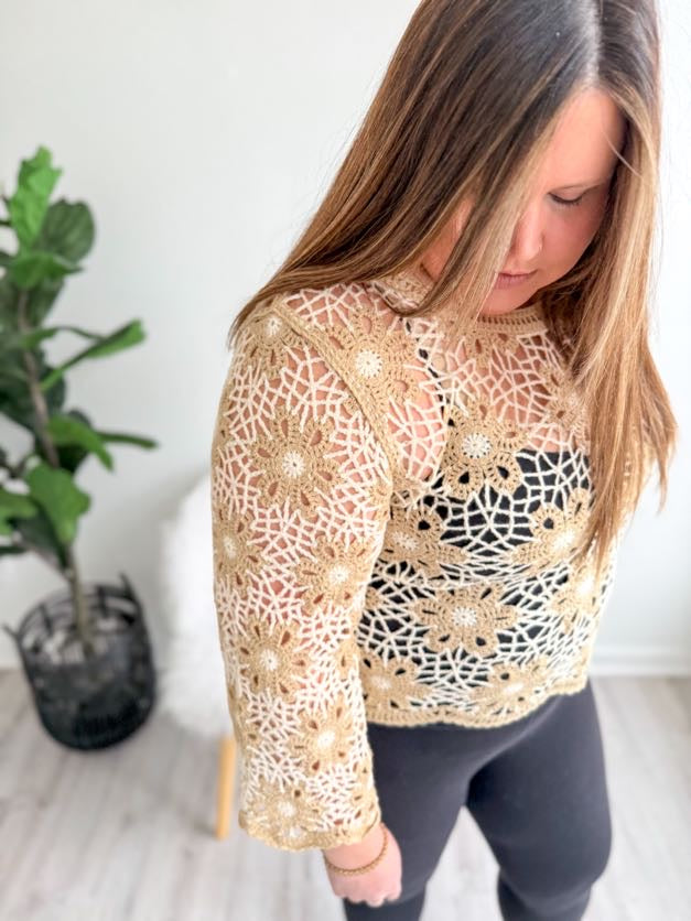 Golden Crochet Top