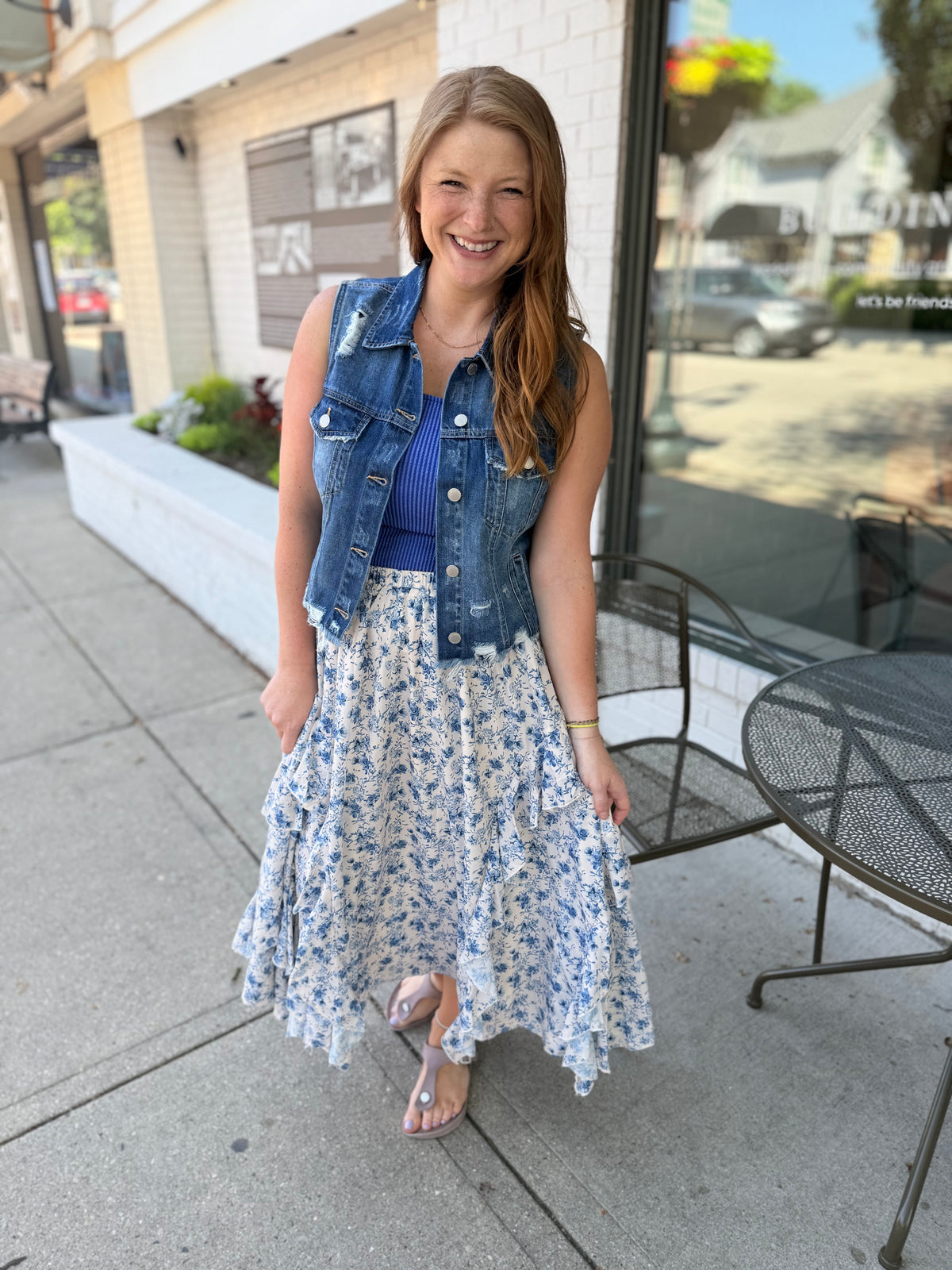 Kimberly Distressed Jean Vest