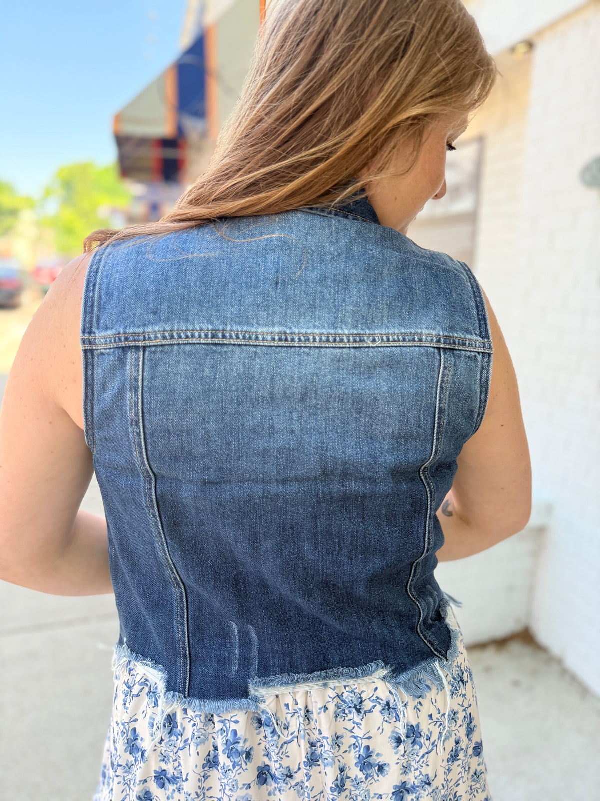 Kimberly Distressed Jean Vest