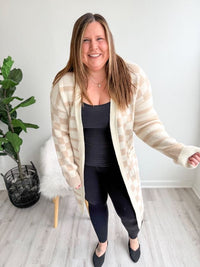 Neutral Check Cardigan Duster - NC