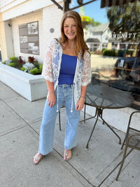 Flower Embroidered High Rise Crop Jean - NC