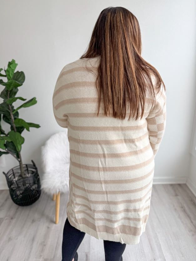 Neutral Check Cardigan Duster - NC