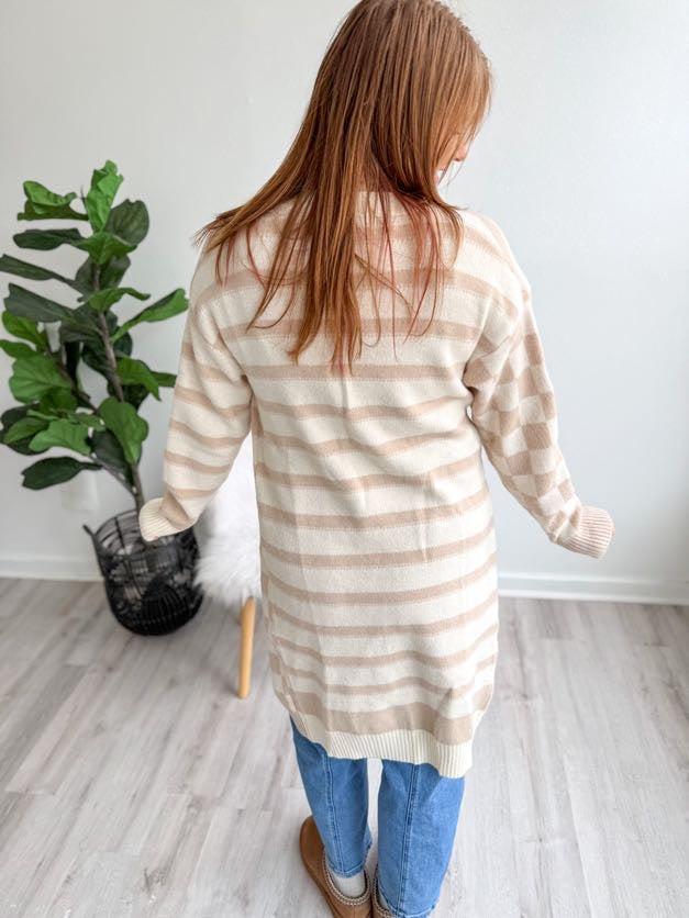 Neutral Check Cardigan Duster - NC
