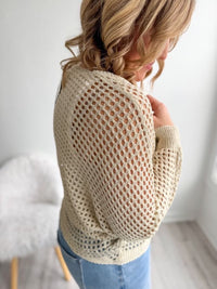 Netted Taupe Long Sleeve
