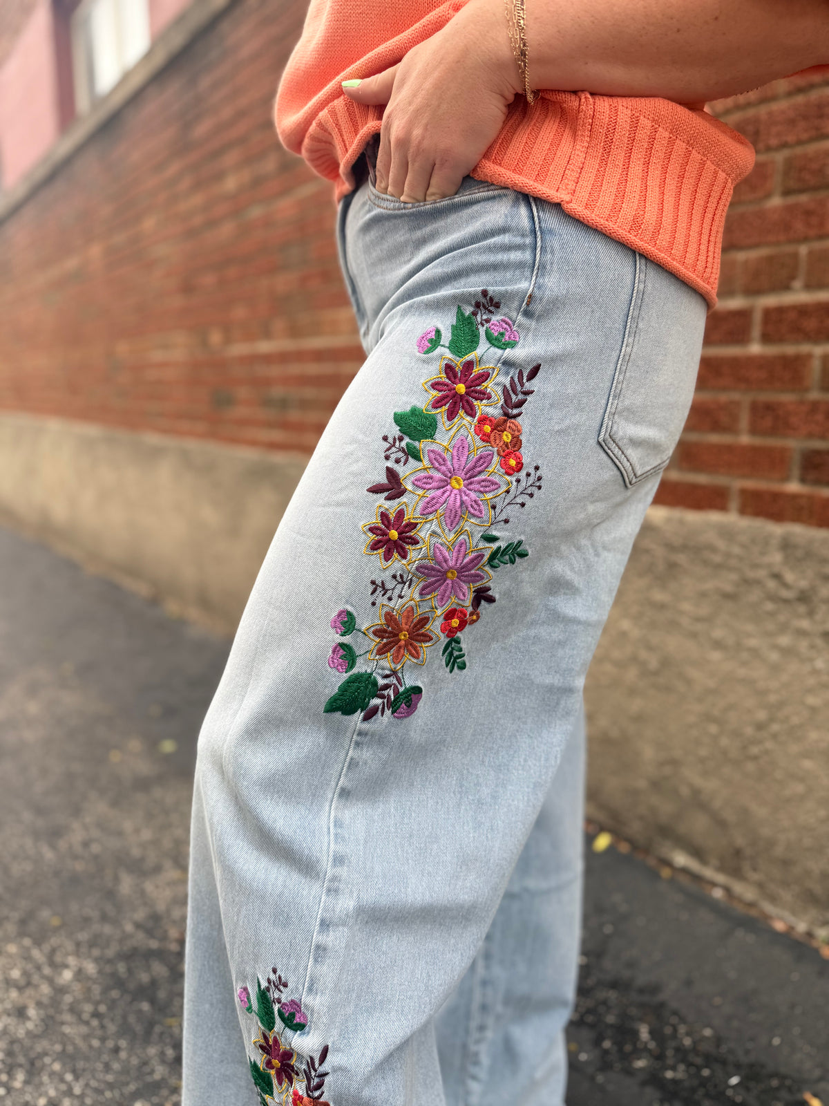 Evie Floral Embroidered Jeans