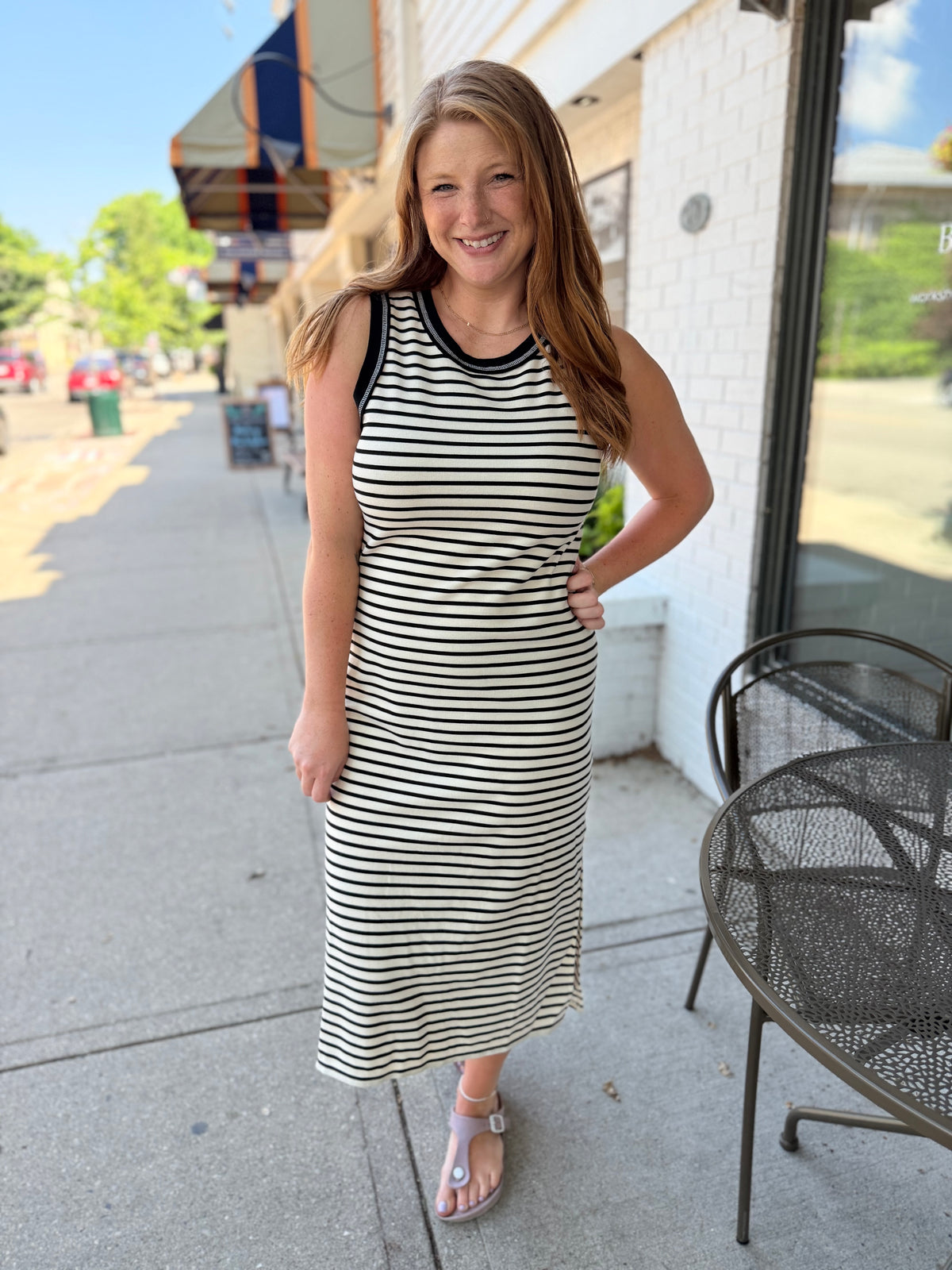 Black Stripe Tank Dress
