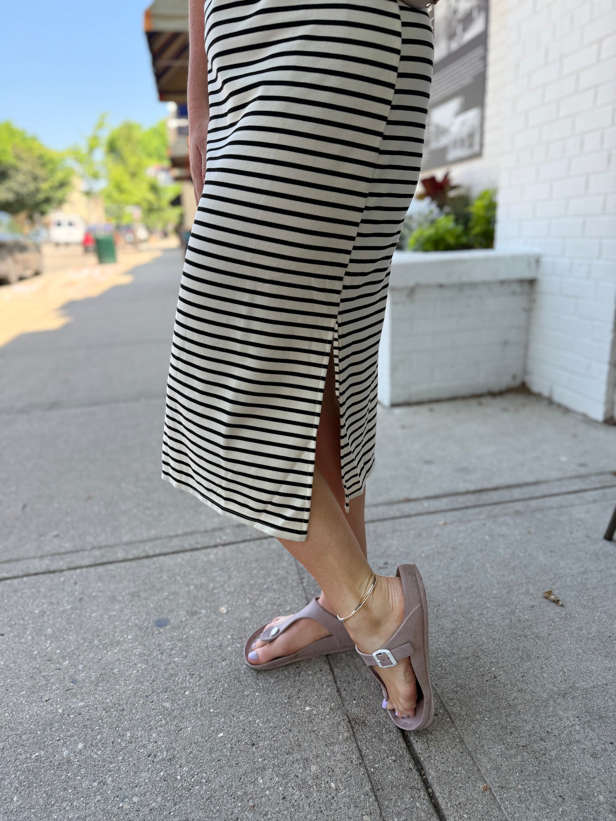 Black Stripe Tank Dress