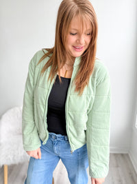 Soft Sage Quilted Jacket