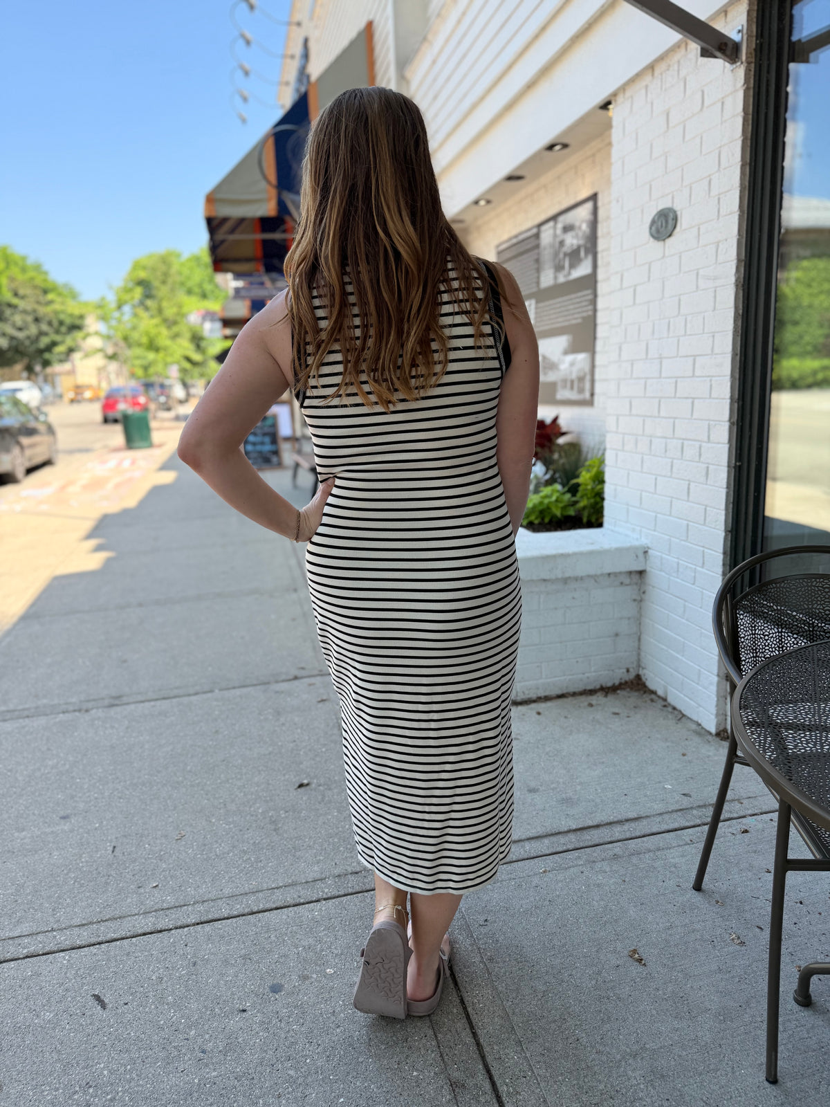 Black Stripe Tank Dress