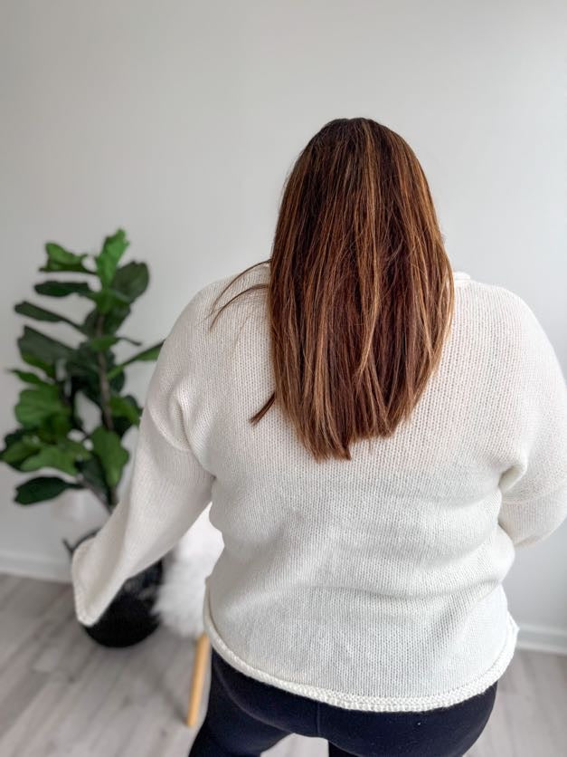 Soft Ivory Flare Sleeve Sweater