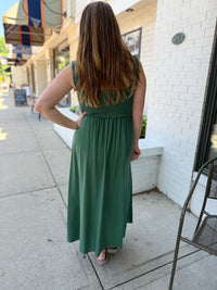 Moss Button Down Midi Dress