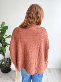 Chestnut Haven Cable Knit Poncho