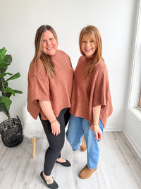 Chestnut Haven Cable Knit Poncho