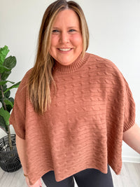Chestnut Haven Cable Knit Poncho