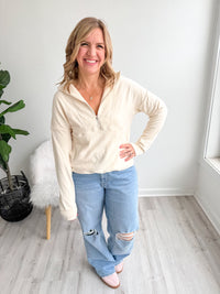 Wrapped In Comfort Cream Pullover