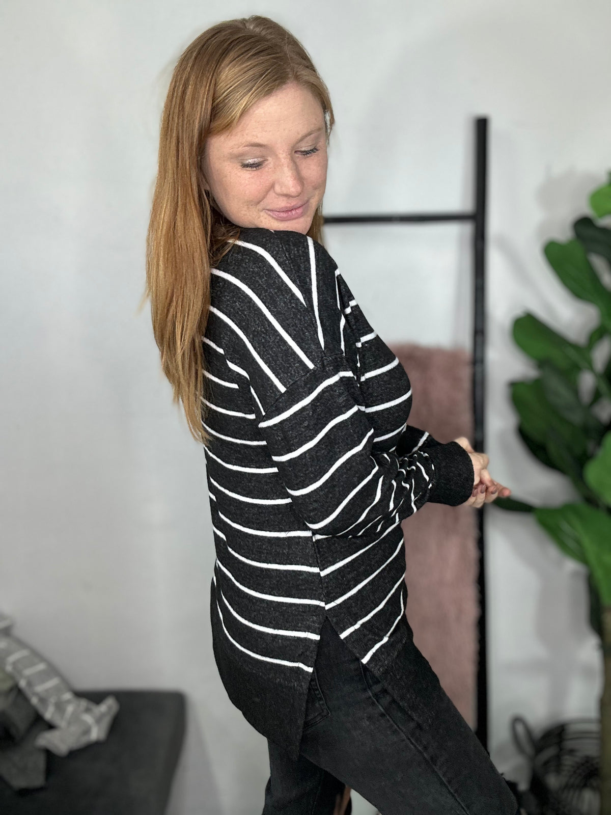 Betty Black & White Soft Sweater