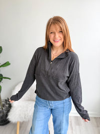 Wrapped In Comfort Charcoal Pullover