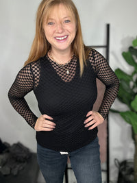 Beth Breezy Sheer Top - Black