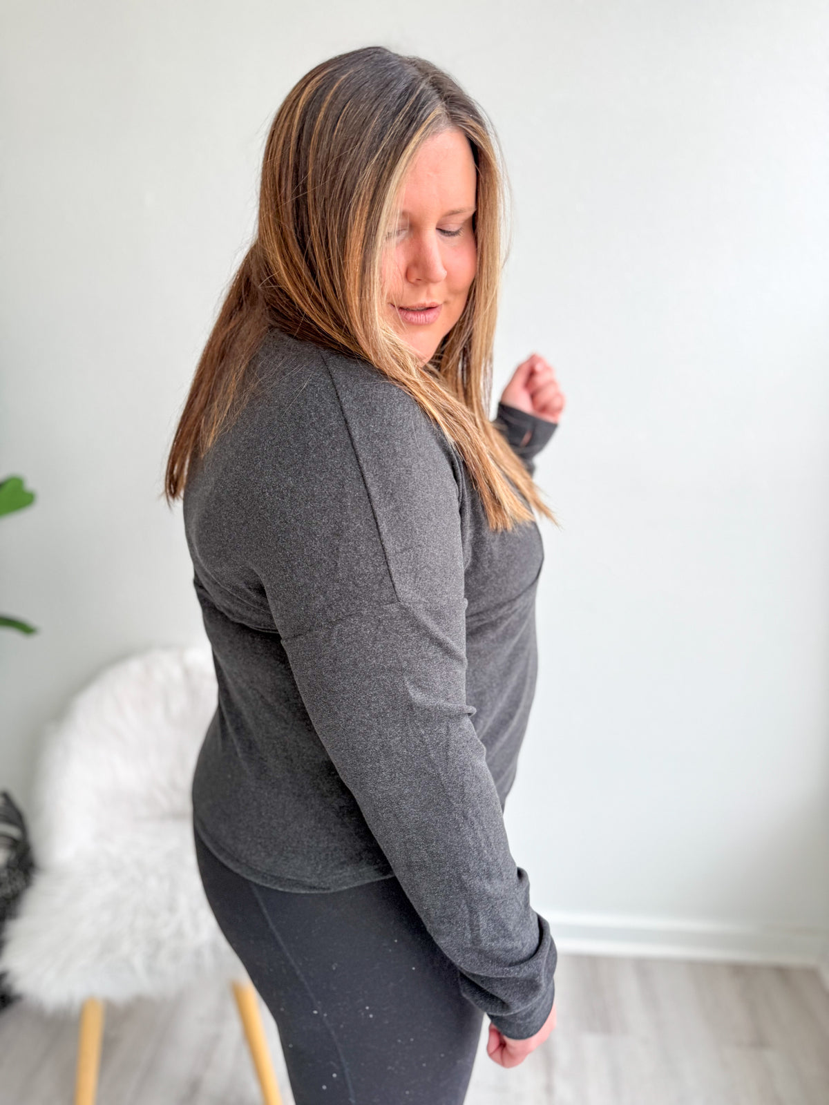 Wrapped In Comfort Charcoal Pullover