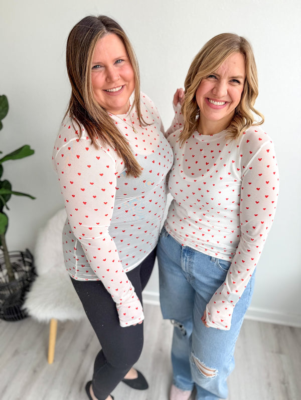 Strawberry Mesh Top - Ivory