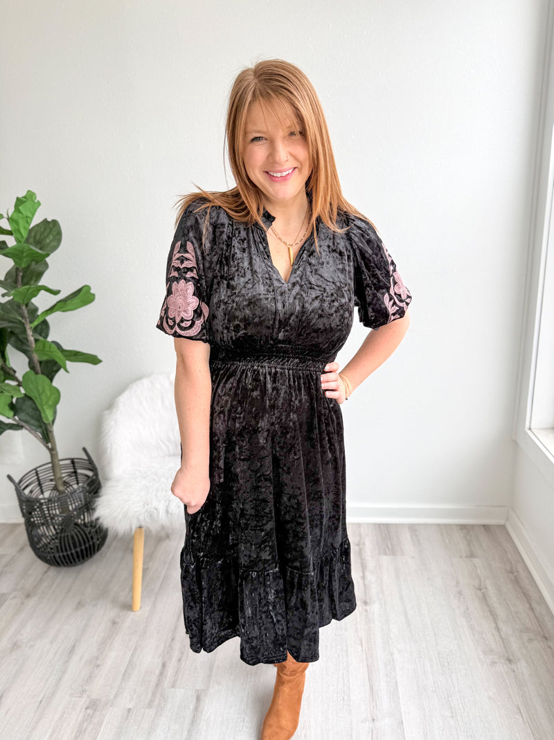 Rose After Dark Velour Dress