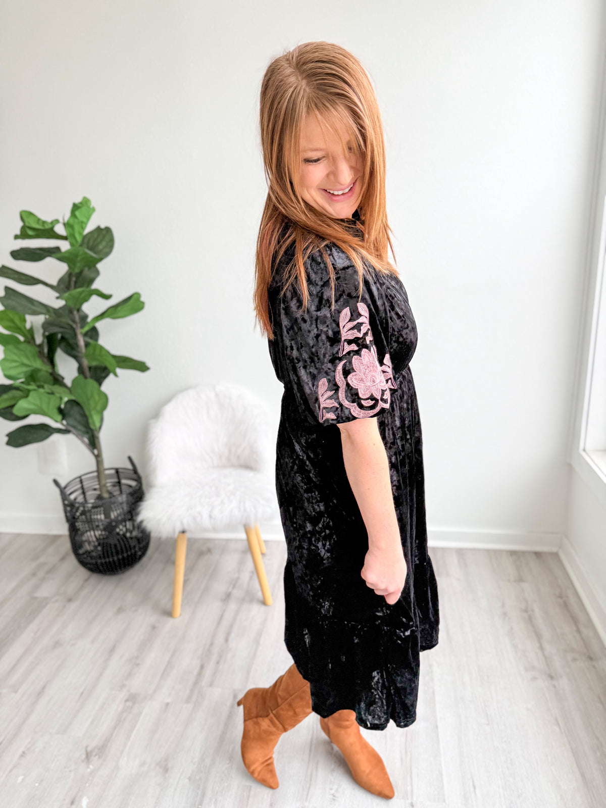 Rose After Dark Velour Dress
