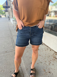 Callie Raw Hem Denim Shorts