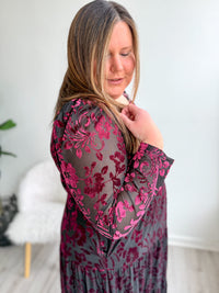 Burgundy Velour Dress