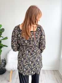 Deep Floral Babydoll Top*