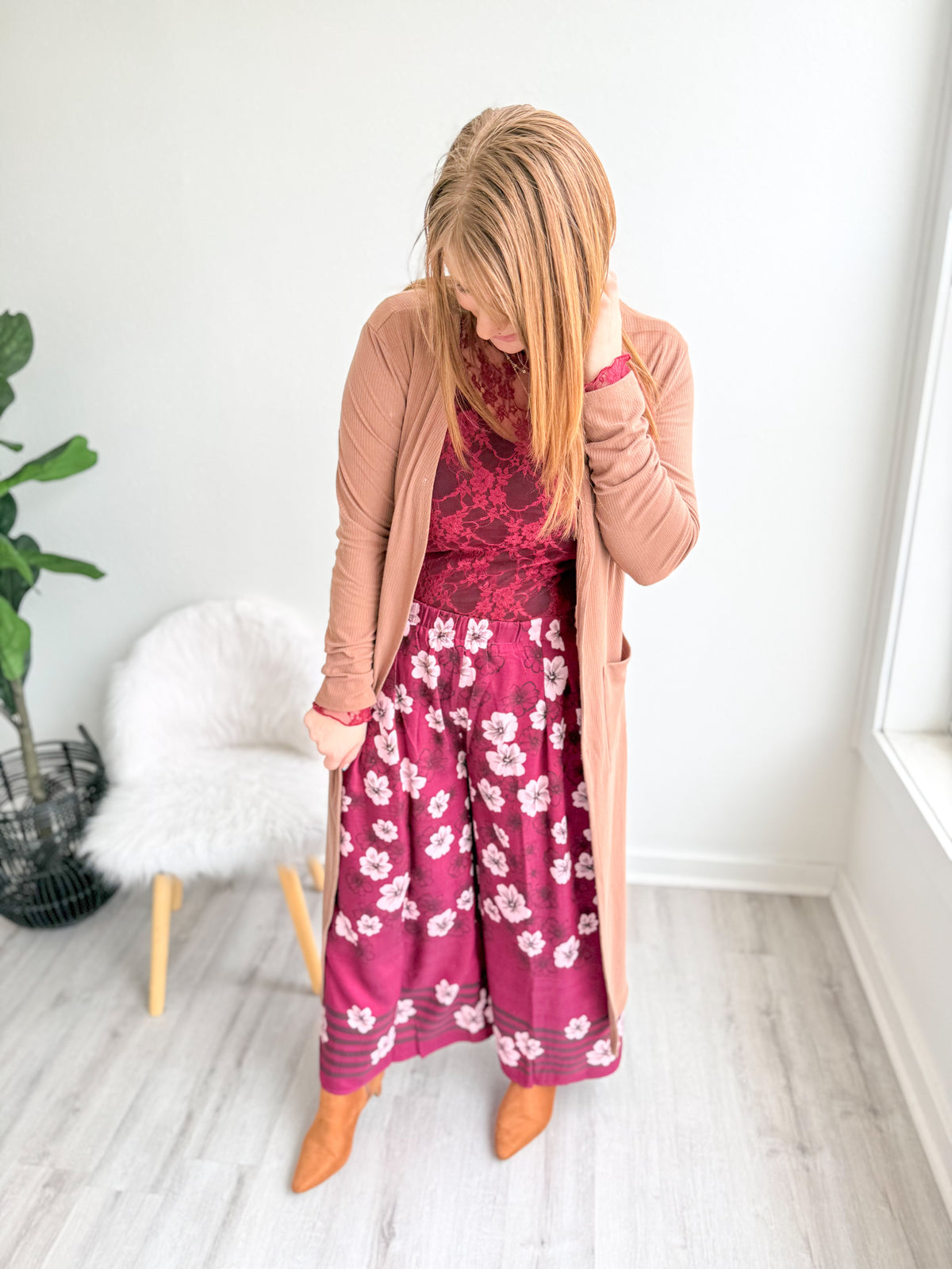 Cherry Blossom Wide Leg Pants