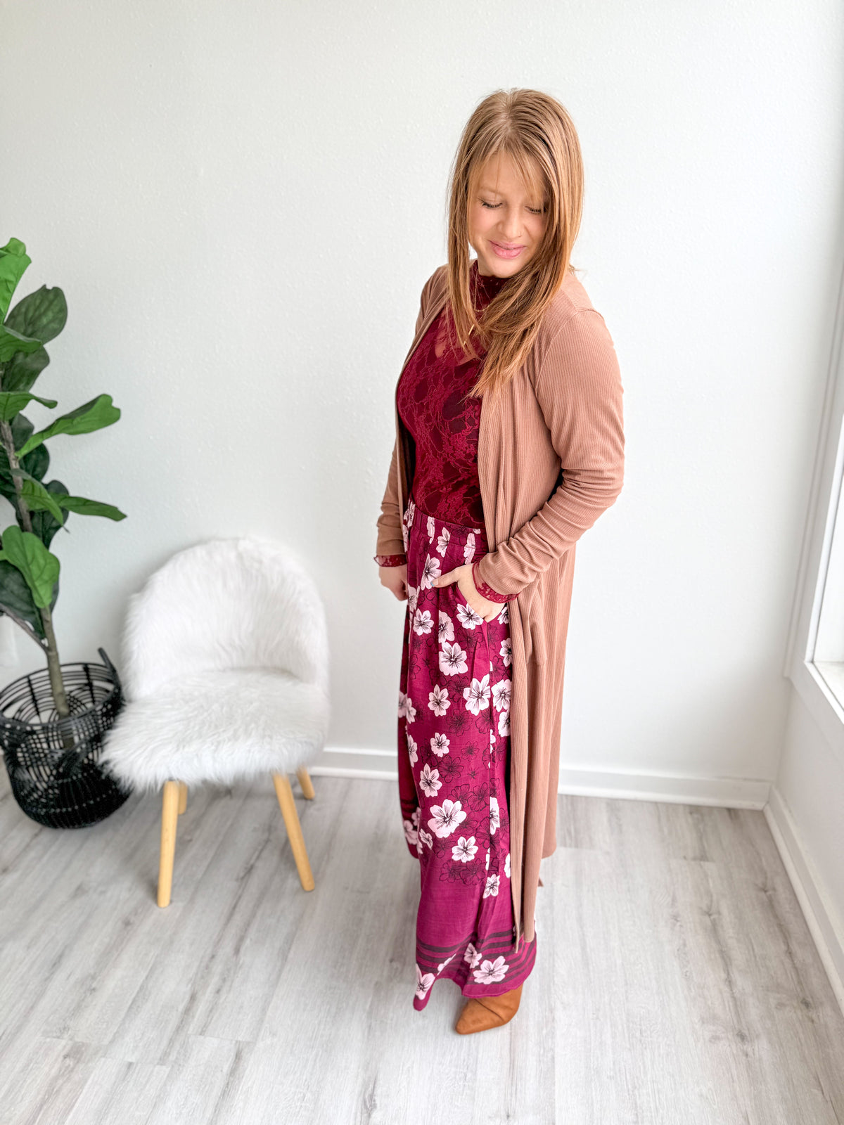 Cherry Blossom Wide Leg Pants