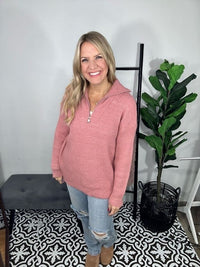 Blush Cozy Quarter Zip