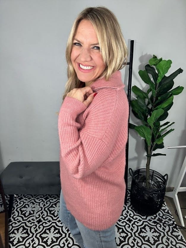 Blush Cozy Quarter Zip