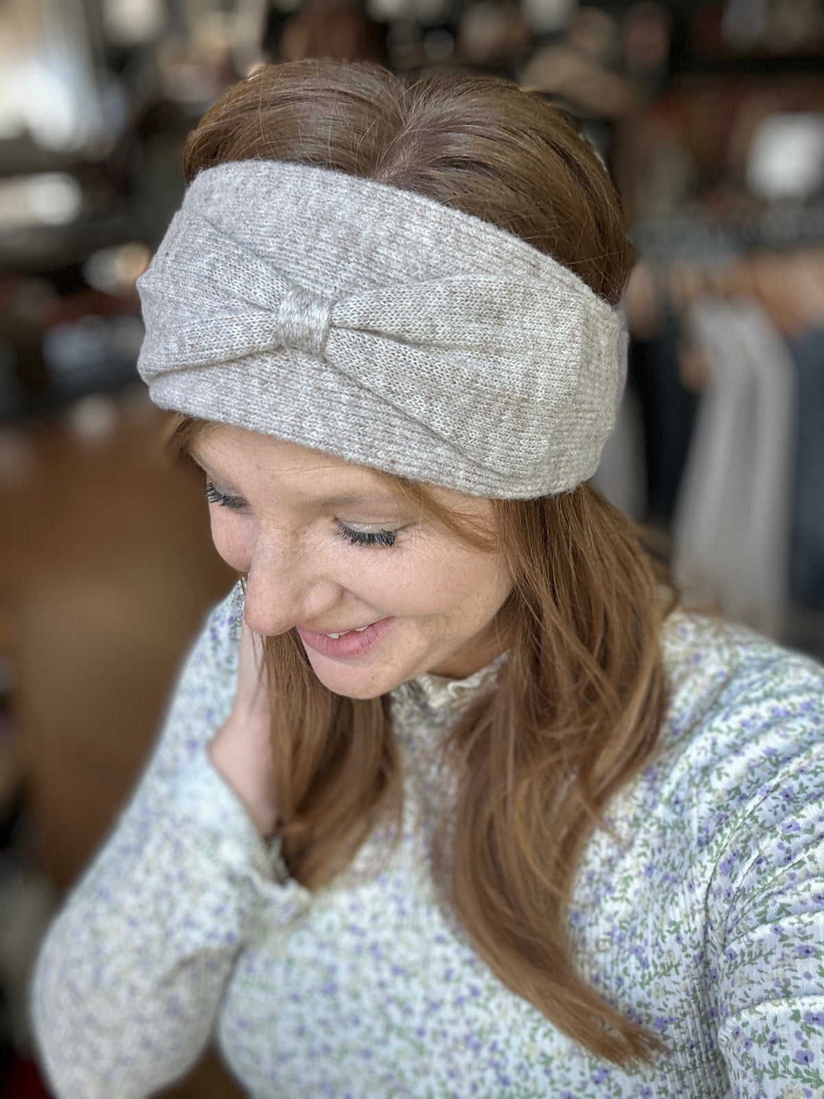 Taupe Bow Knit Headband