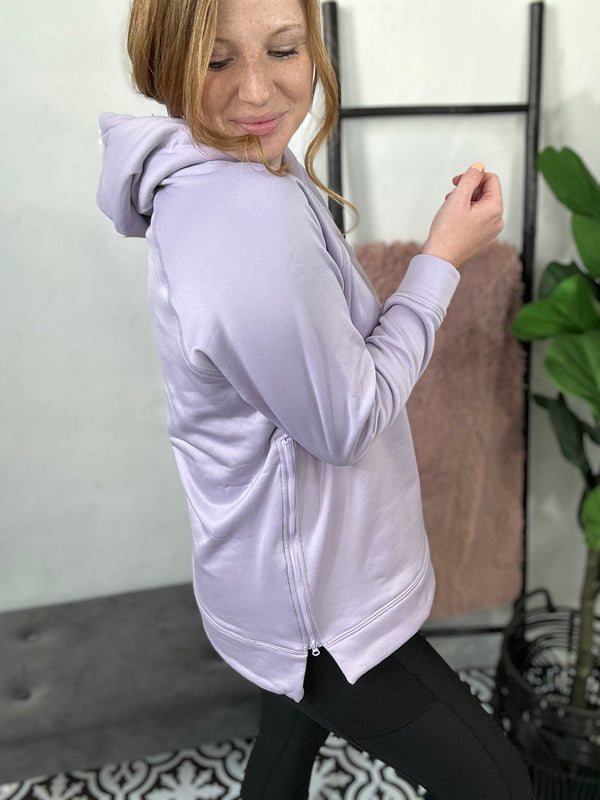 Lilac Breeze Side Zipper Pullover