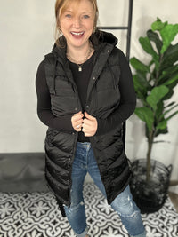 Long Puffer Black Vest