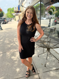 Jayden Black Ribbed Dress