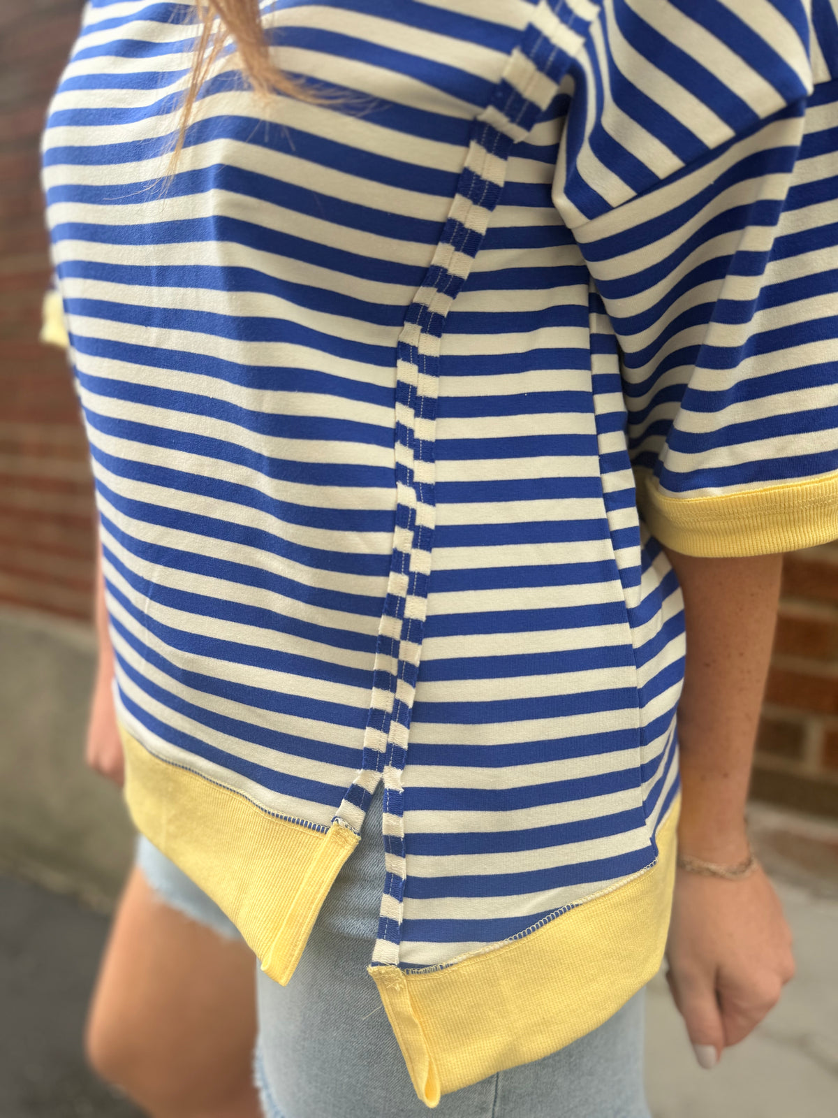 Riviera Stripe Oversized Casual Knit Top