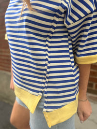 Riviera Stripe Oversized Casual Knit Top