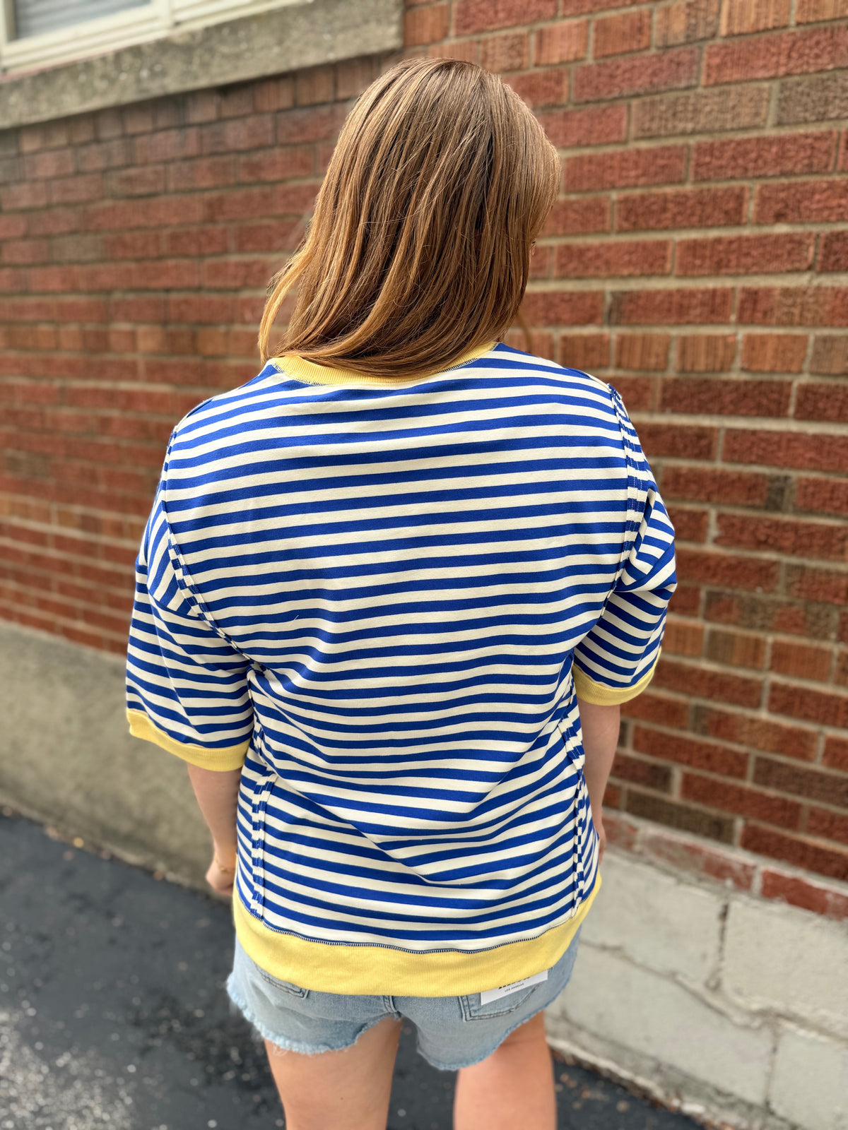 Riviera Stripe Oversized Casual Knit Top