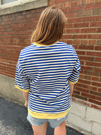 Riviera Stripe Oversized Casual Knit Top